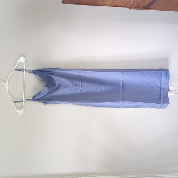 WeWoreWhat Cowl Neck Slate Blue Midi Slip Dress- Size 2 - Picture 2 of 8